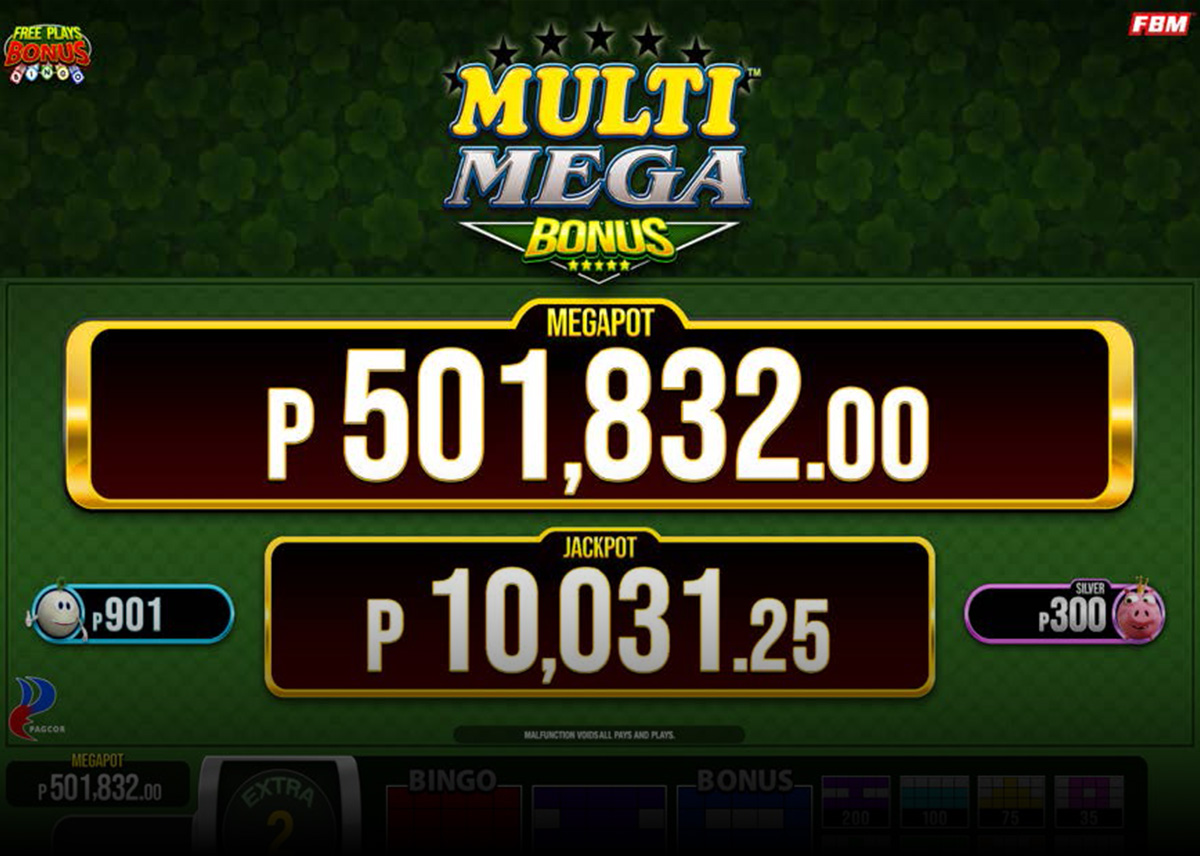 Multi Mega Bonus gameplay displaying the jackpot boxes as a visual representation of the explanation above.