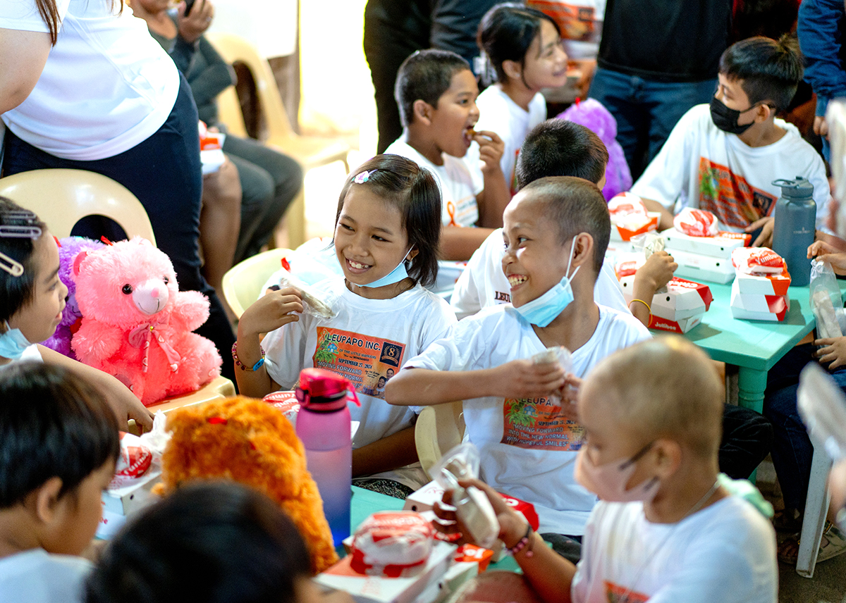 A feeding program for 100 children.