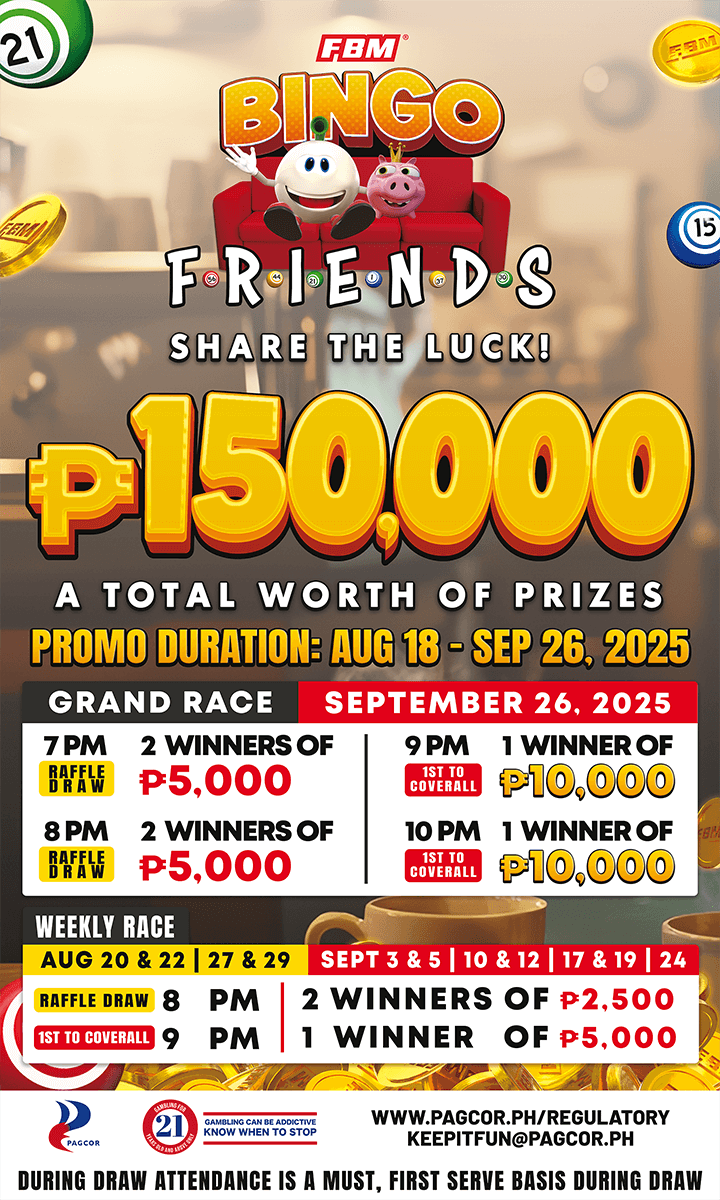 This image shows the poster of FBM Philippines Bingo Friends Campaign