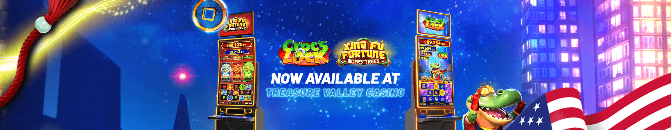 FBM® installs Croc's Lock and Xing Fú Fortune slot games at Treasure Valley Casino
